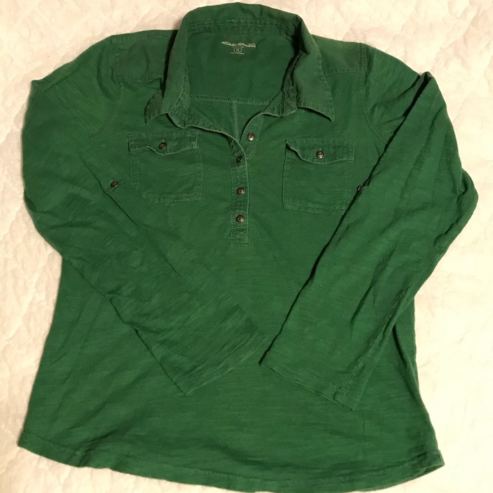 Eddie Bauer Women’s Green Long Sleeve Shirt Size M
